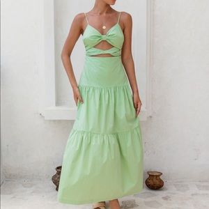 Green cutout maxi dress - new!!